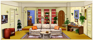 living room from threes company